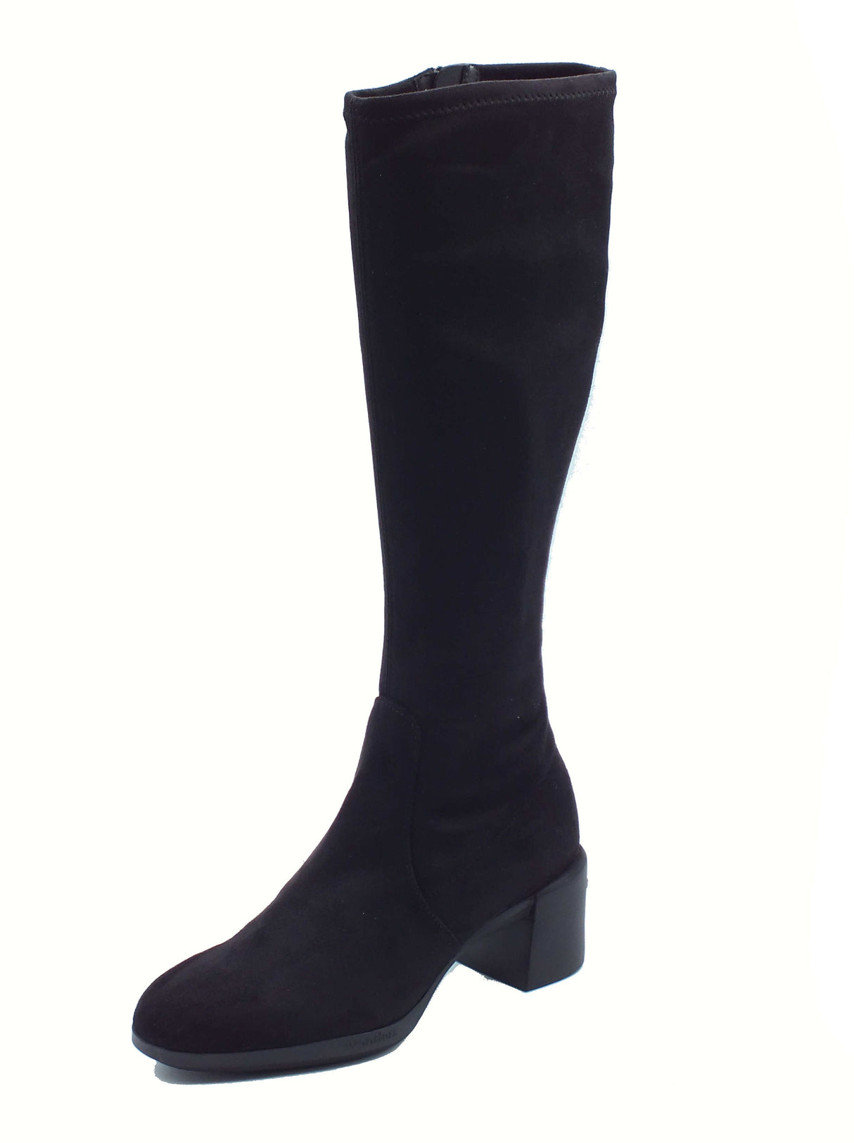 Wonders Wonders H-6707 Reghost Suede Sarga Nero Stivali per Donna in tessuto con tacco medio Nero