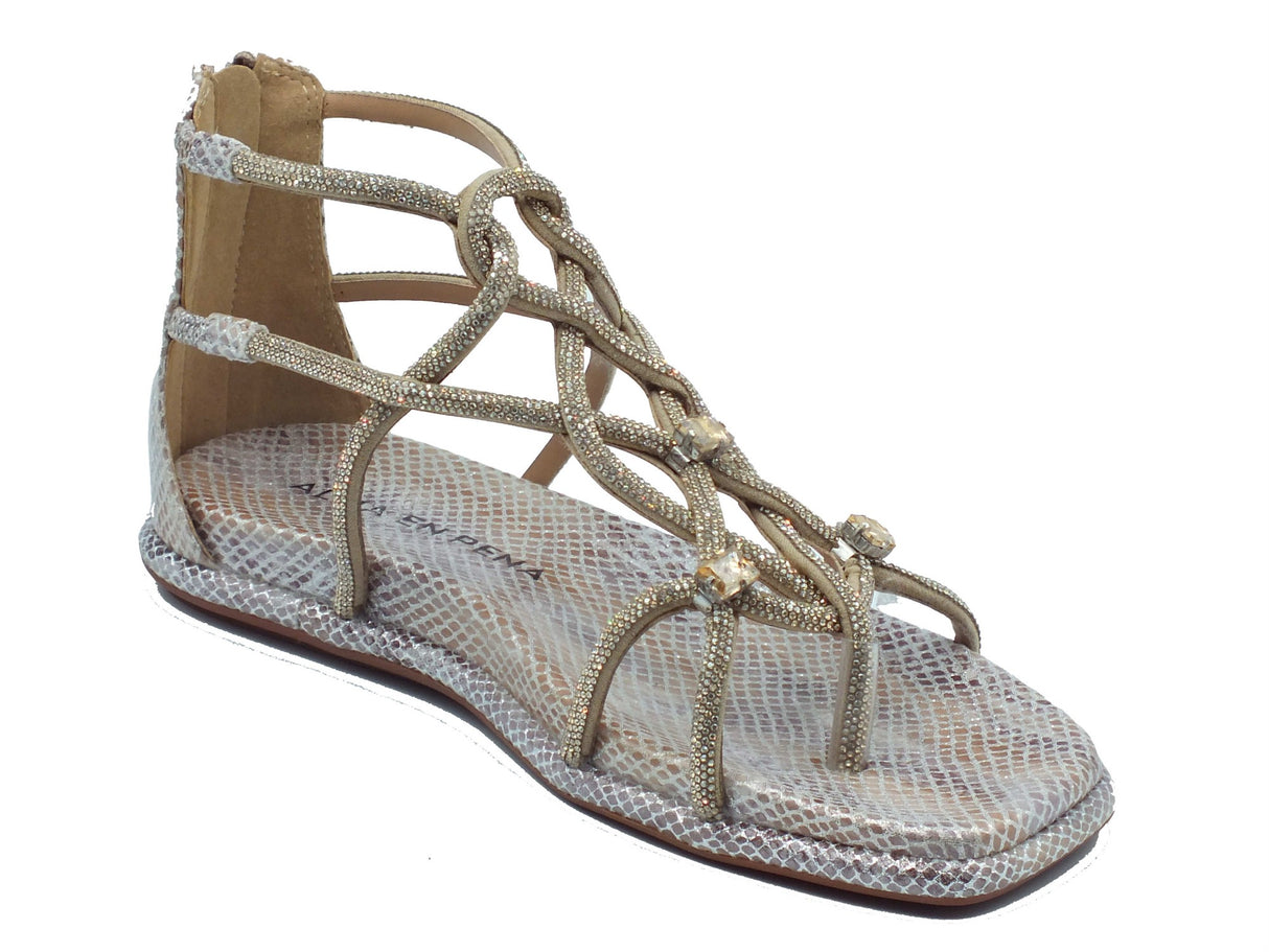 Alma en Pena Alma en Pena Sandali zeppa bassa Donna V2651501 Claudia Taupe pelle beige Taupe