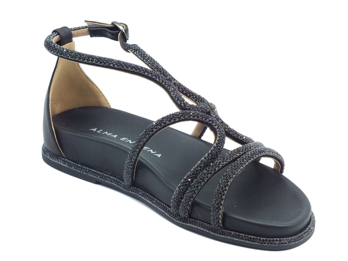 Alma en Pena Alma en Pena Sandali zeppa bassa Donna V267108 Napa Black sintetico nero Black