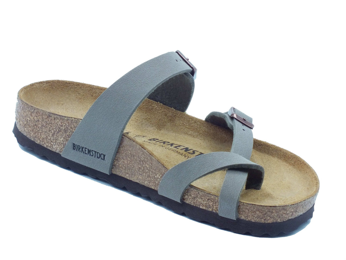Birkenstock Birkenstock Infradito zeppa bassa Donna 0071071 Mayari Stone pelle verde Stone