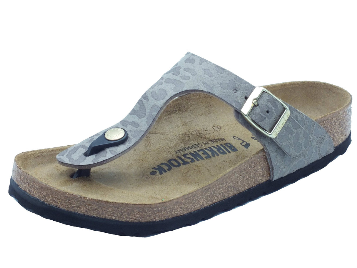 Birkenstock Birkenstock Infradito zeppa bassa Donna 1032026 Gizeh BS Leo Gray Taupe sintetico grigio Gray Taupe
