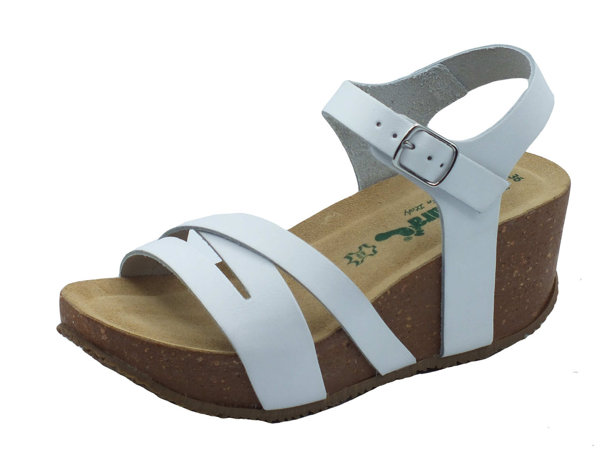 BioNatura BioNatura Sandali zeppa alta Donna 24CAPRI Imb Cast Bianco pelle bianco Bianco