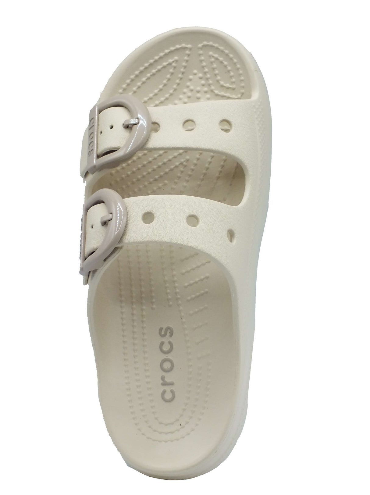 Crocs Crocs Sandali zeppa bassa Donna 212867 Saturdayenamel Buckle Beige gomma beige Beige