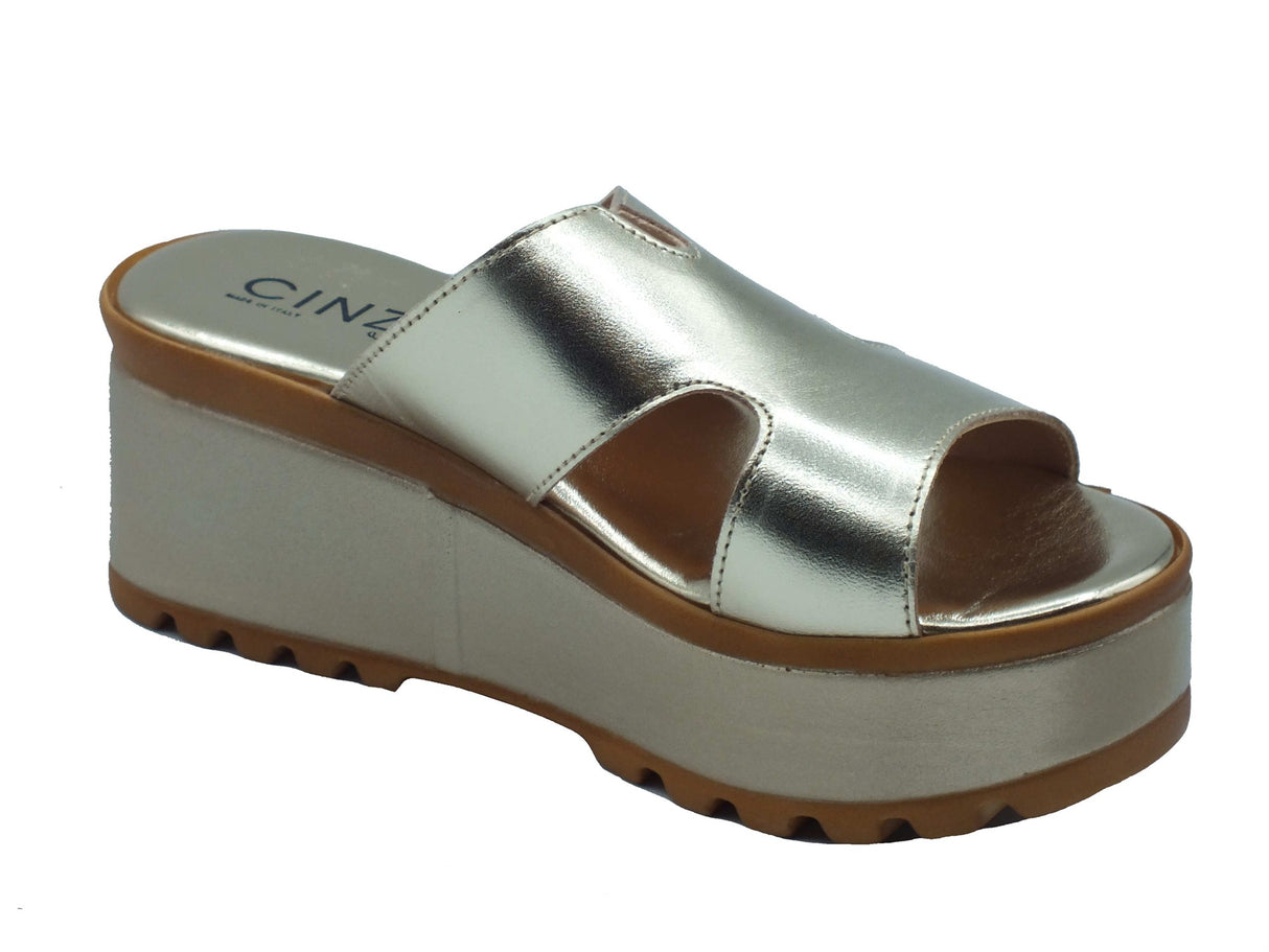 Cinzia Soft Cinzia Soft Sandali zeppa alta Donna IAF443226 Platino pelle oro Platino