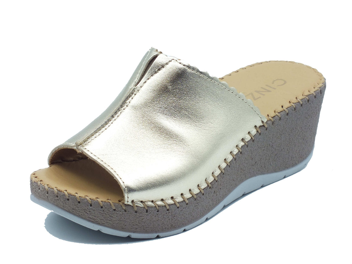 Cinzia Soft Cinzia Soft Sandali zeppa alta Donna IM41009 Platino pelle oro Platino