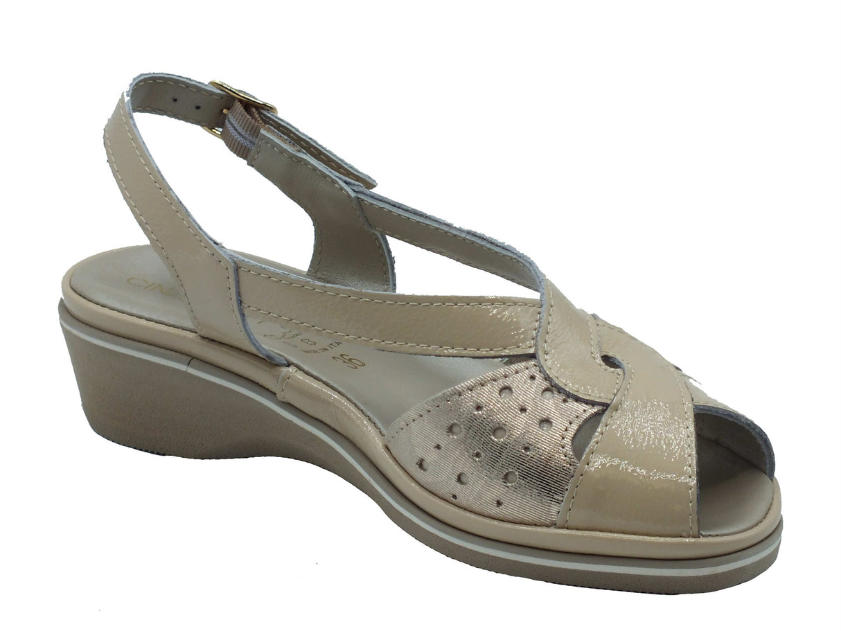 Cinzia Soft Cinzia Soft Sandali zeppa bassa Donna IP1MARY Beige pelle beige Beige