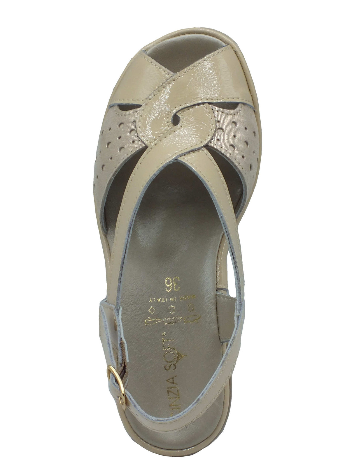 Cinzia Soft Cinzia Soft Sandali zeppa bassa Donna IP1MARY Beige pelle beige Beige