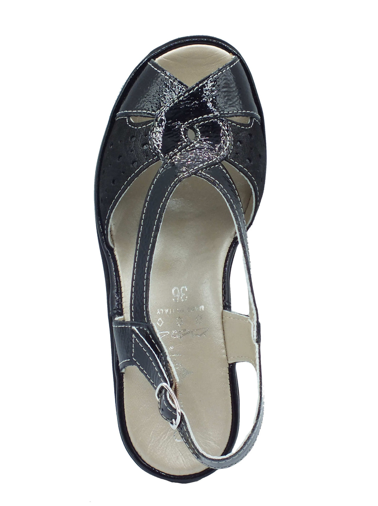 Cinzia Soft Cinzia Soft Sandali zeppa bassa Donna IP1MARY Nero pelle nero Nero