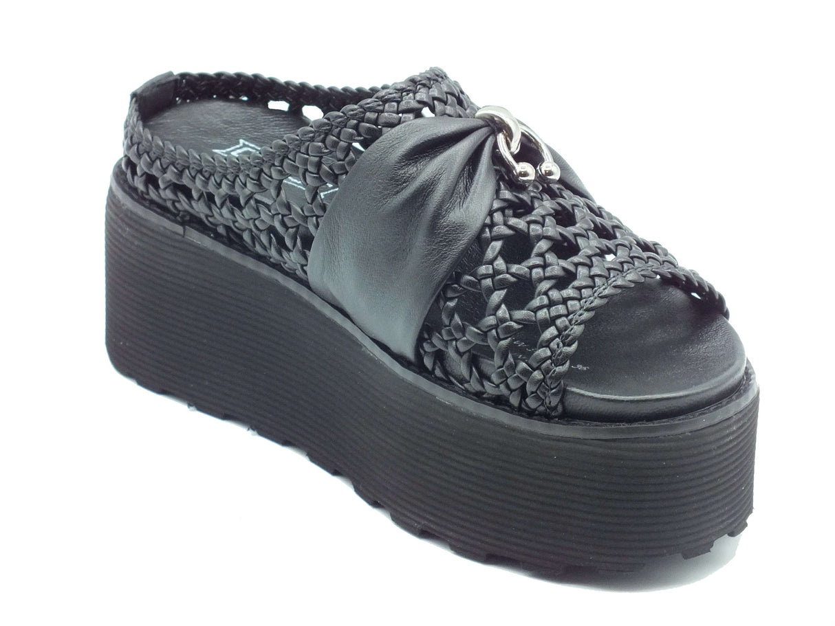 CULT CULT Sandali zeppa alta Donna CLW345702 Nancy Black pelle nero Black