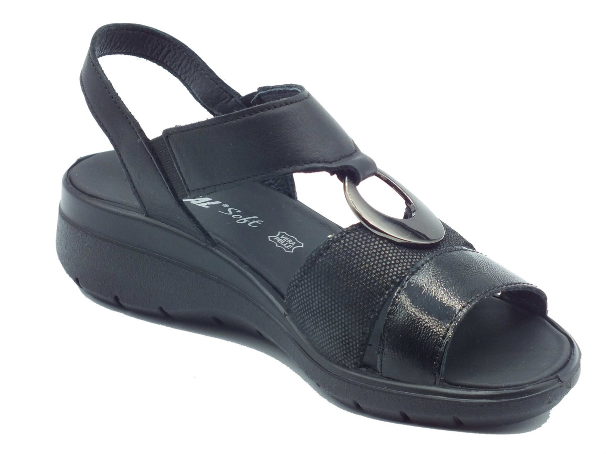 ENVAL Soft ENVAL Soft Sandali zeppa bassa Donna 128100 Nappa Nero pelle nero Nero