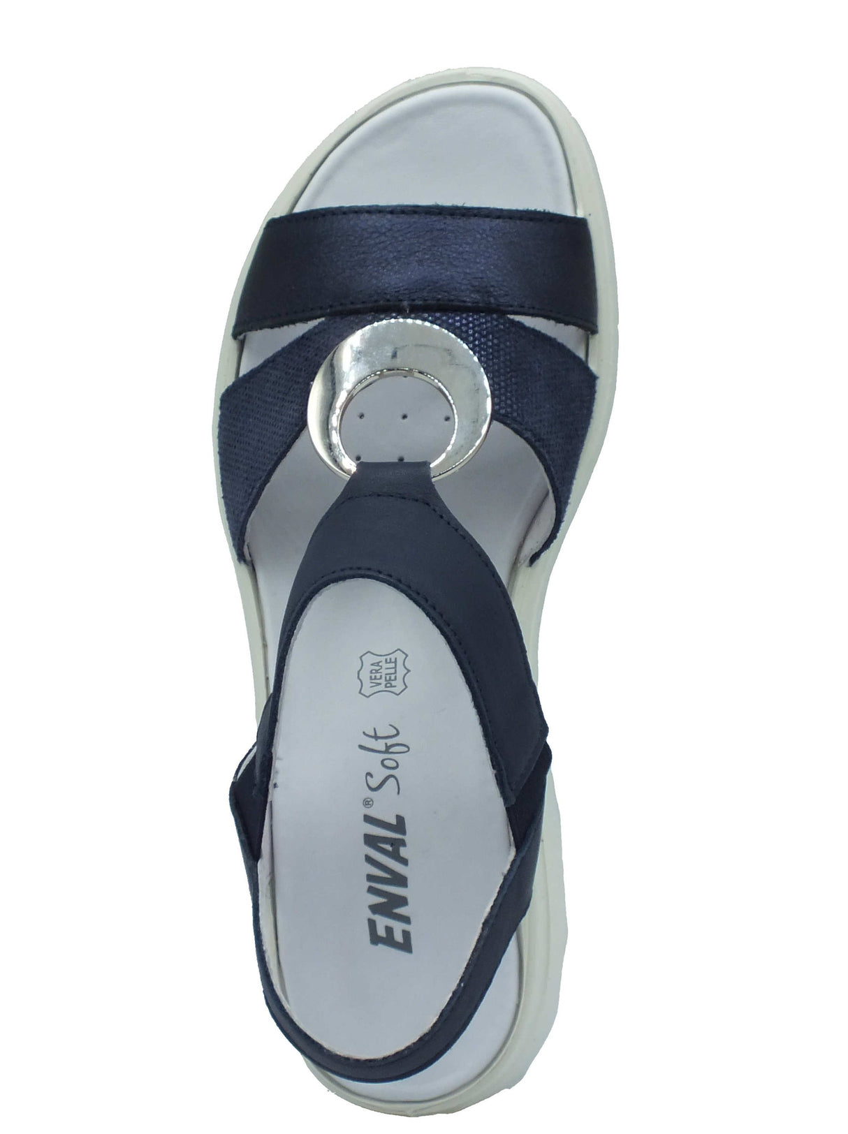 ENVAL Soft ENVAL Soft Sandali zeppa bassa Donna 1281011 Nappa Blue pelle blu Blue