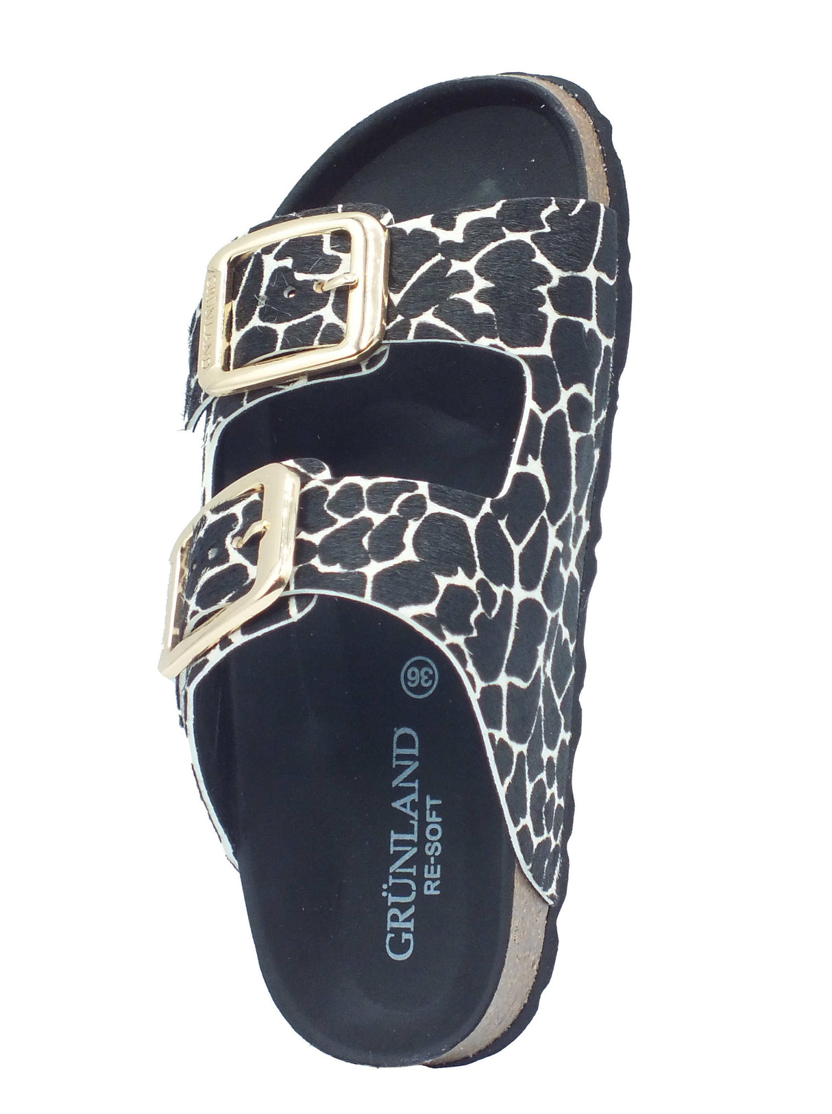 Grunland Grunland Sandali zeppa bassa Donna ENNY CB1796 Nero Multi pelle nero Nero Multi