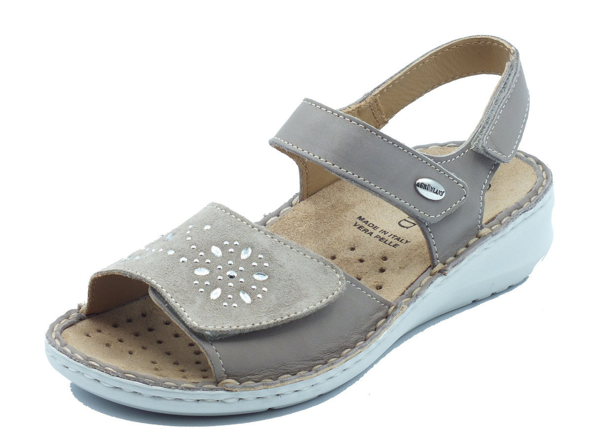 Grunland Grunland Sandali zeppa alta Donna Dami SE0191 Taupe pelle marrone Taupe