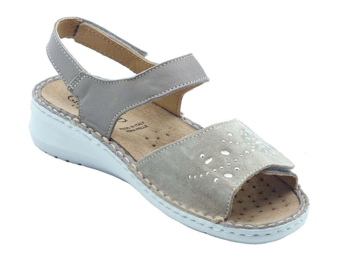 Grunland Grunland Sandali zeppa alta Donna Dami SE0191 Taupe pelle marrone Taupe