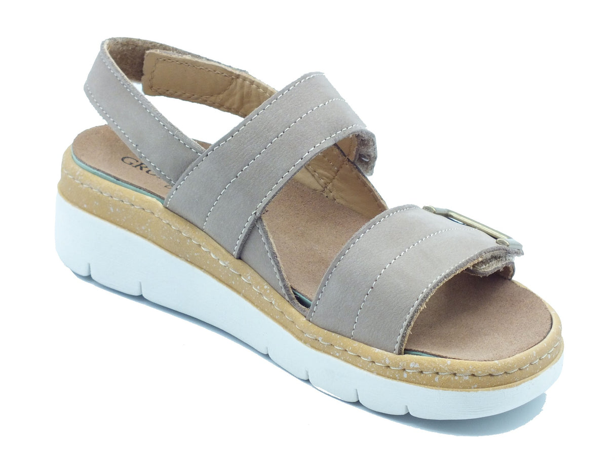 Grunland Grunland Sandali zeppa alta Donna Moll SE0450 Corda pelle marrone Corda