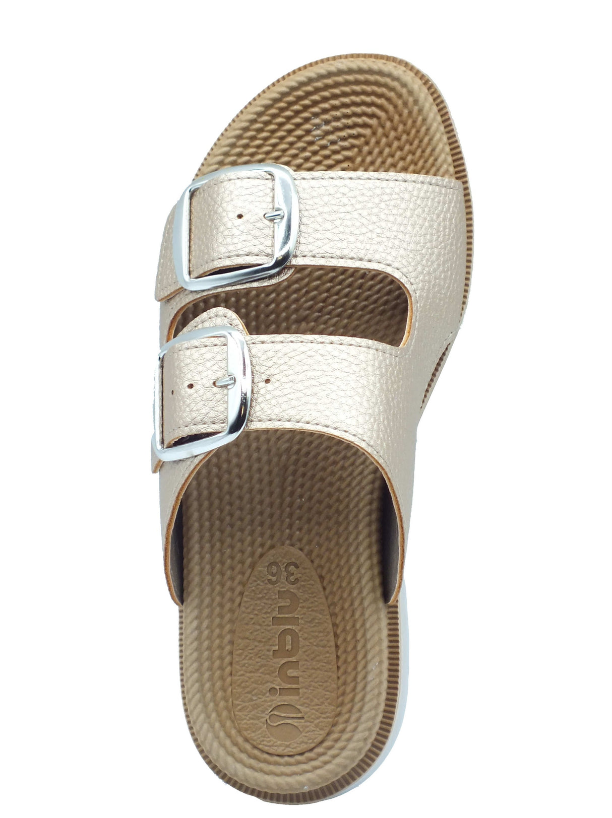 InBlu InBlu Ciabatte Donna PR00003 Platino pelle oro Platino