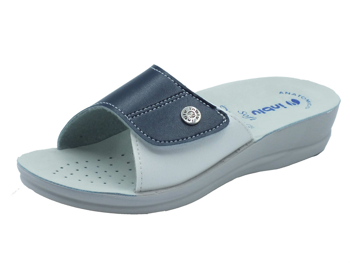 InBlu InBlu Ciabatte Donna VR000061 Blu pelle blu Blu