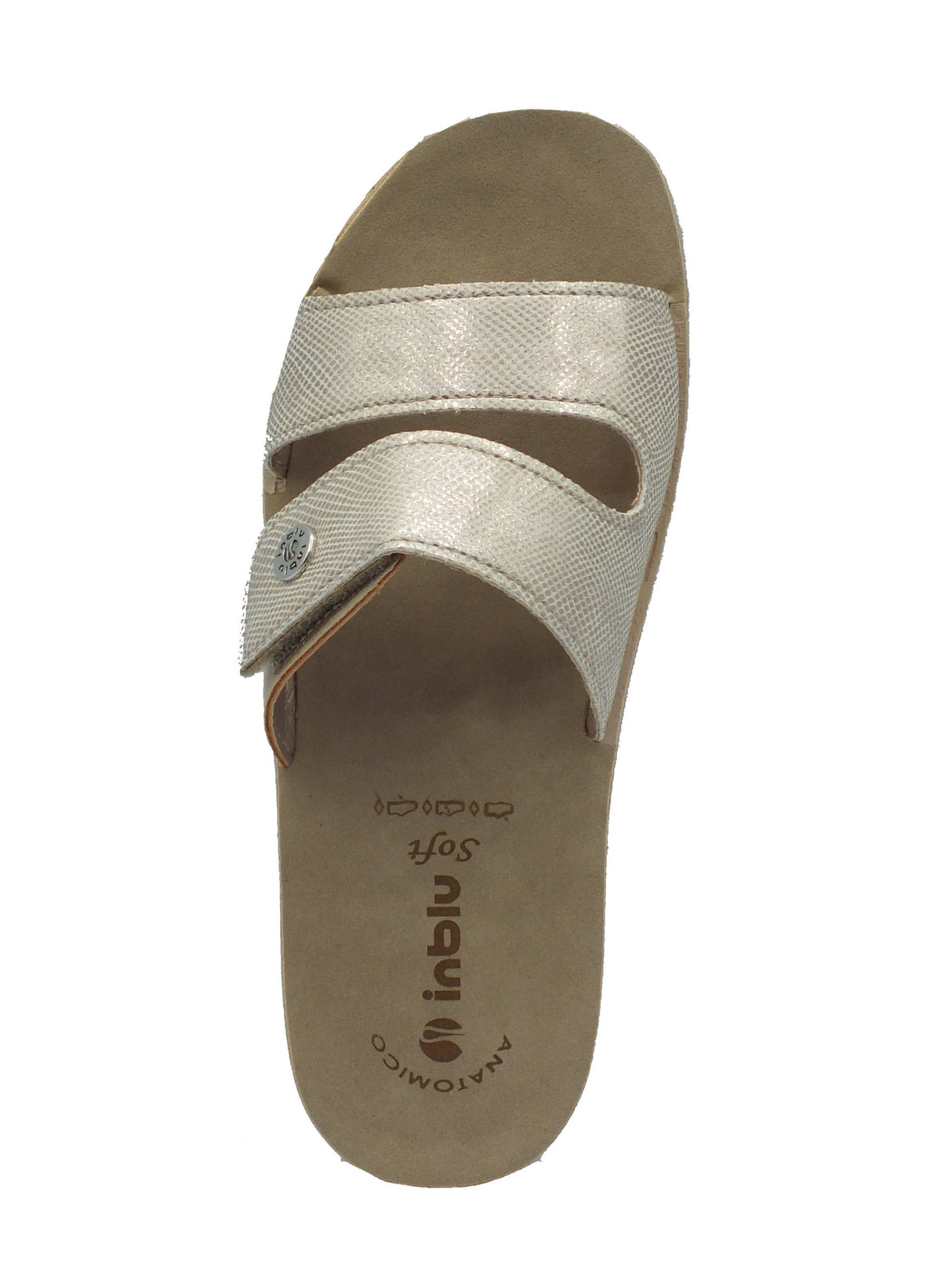 InBlu InBlu Ciabatte Donna VR000073 Platino pelle oro Platino