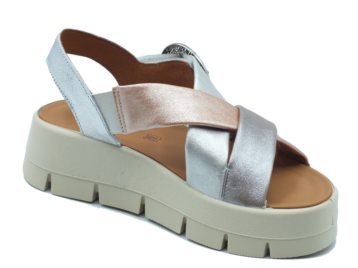 Igi&Co Igi&Co Sandali zeppa alta Donna 1160022 Argento Taupe pelle argento Argento Taupe