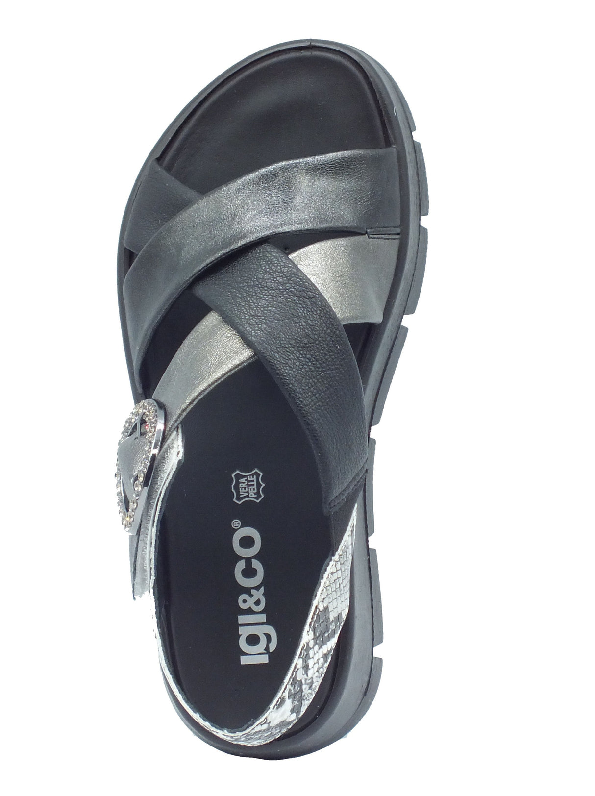 Igi&Co Igi&Co Sandali zeppa alta Donna 1160033 Nero pelle nero Nero