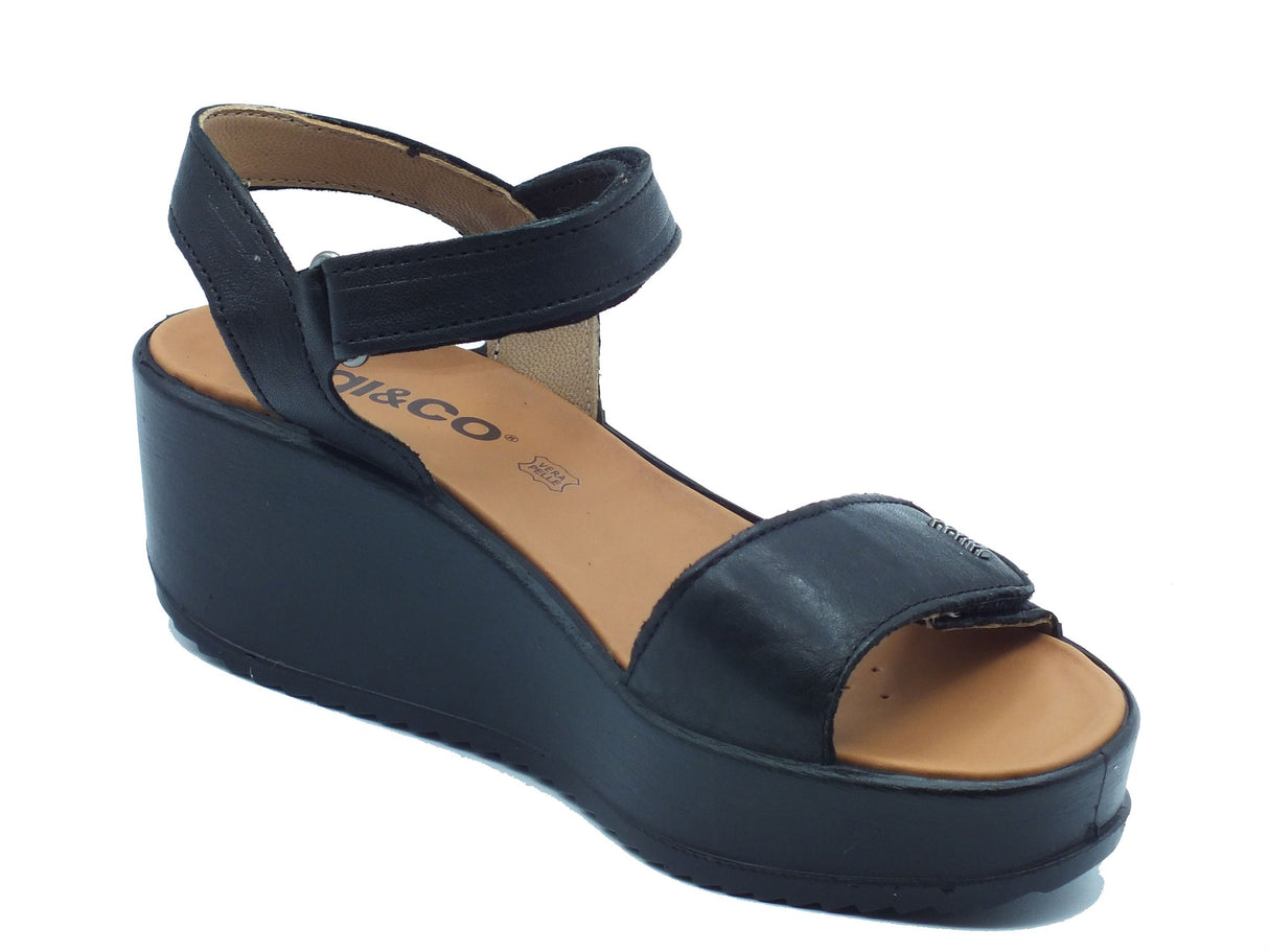 Igi&Co Igi&Co Sandali zeppa alta Donna 1161600 Capra Tamp. Nero pelle nero Nero