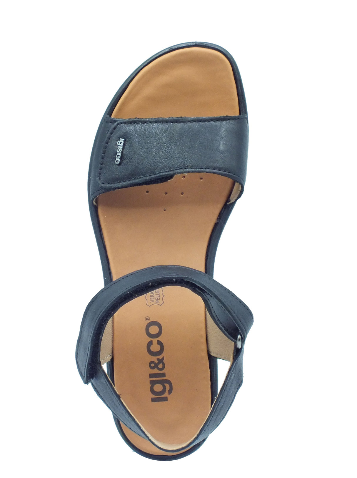 Igi&Co Igi&Co Sandali zeppa alta Donna 1161600 Capra Tamp. Nero pelle nero Nero
