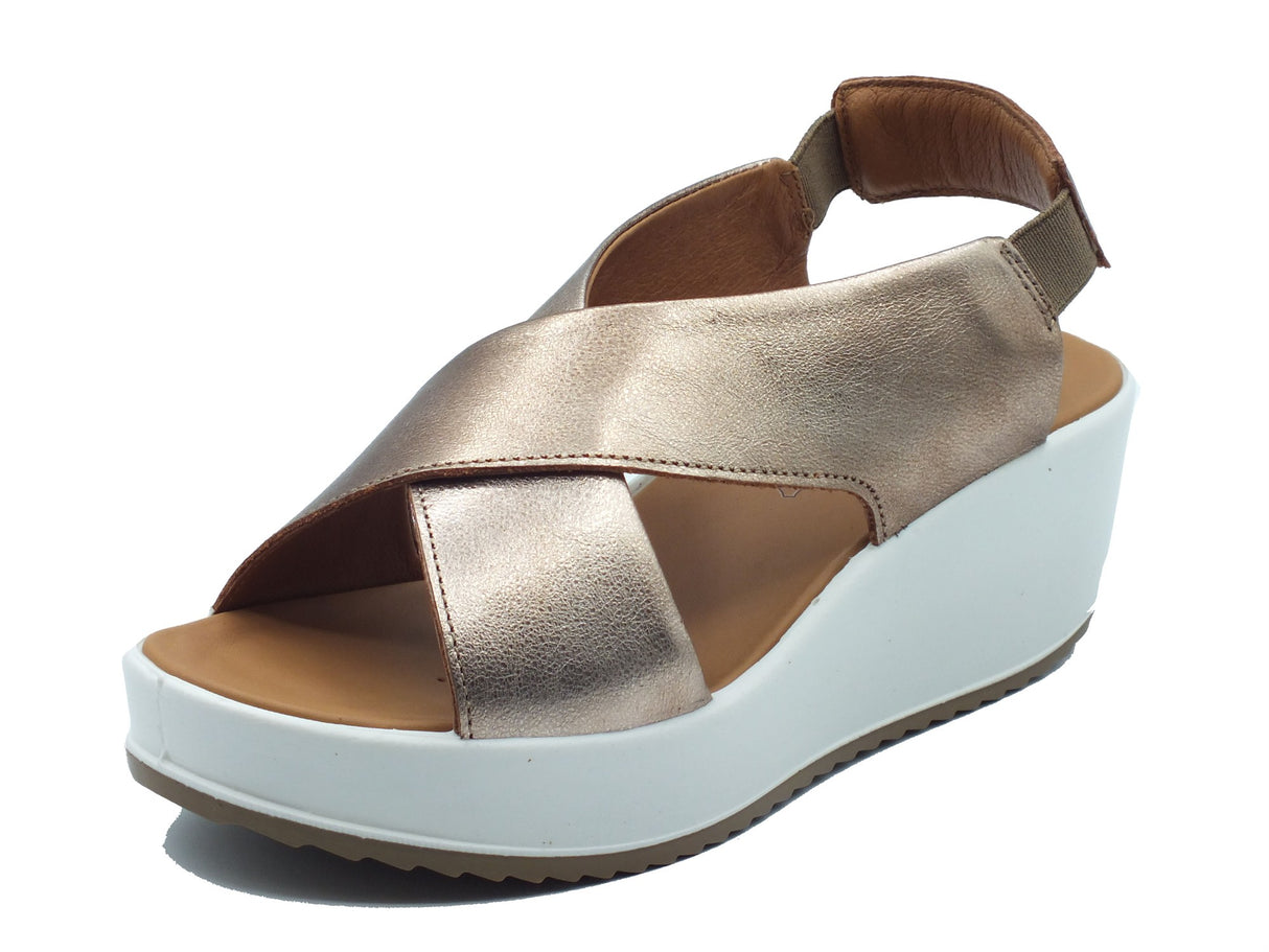 Igi&Co Igi&Co Sandali zeppa alta Donna 1161855 Vintage Champagne pelle marrone Champagne