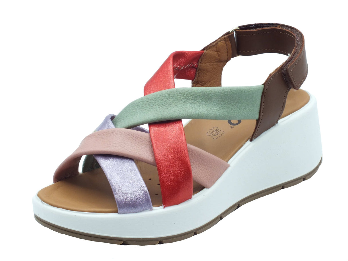 Igi&Co Igi&Co Sandali zeppa alta Donna 1163144 Nappa Bottal Phard Rosso pelle multicolore Phard Rosso