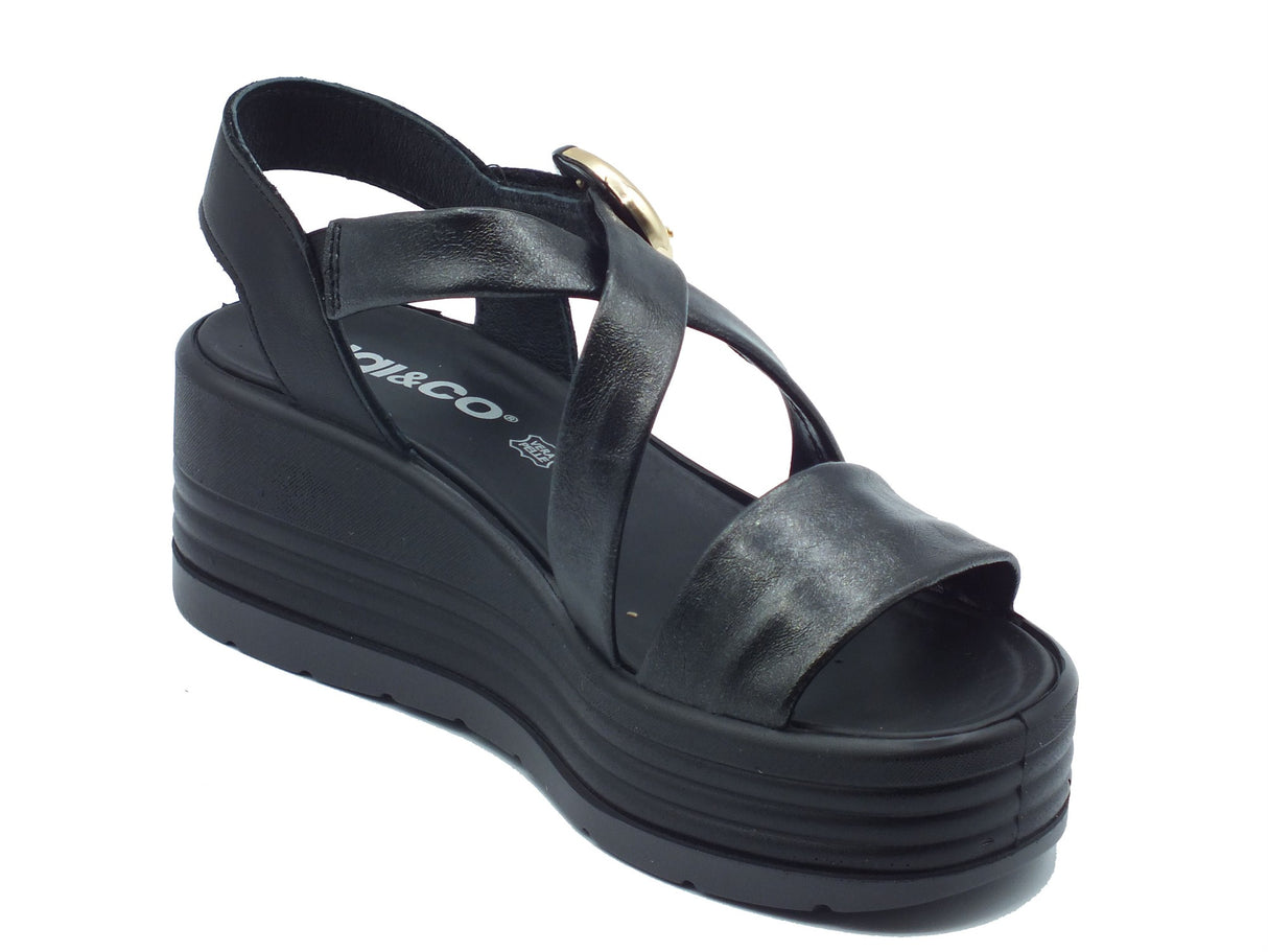 Igi&Co Igi&Co Sandali zeppa alta Donna 1164700 Nappa Nero pelle nero Nero