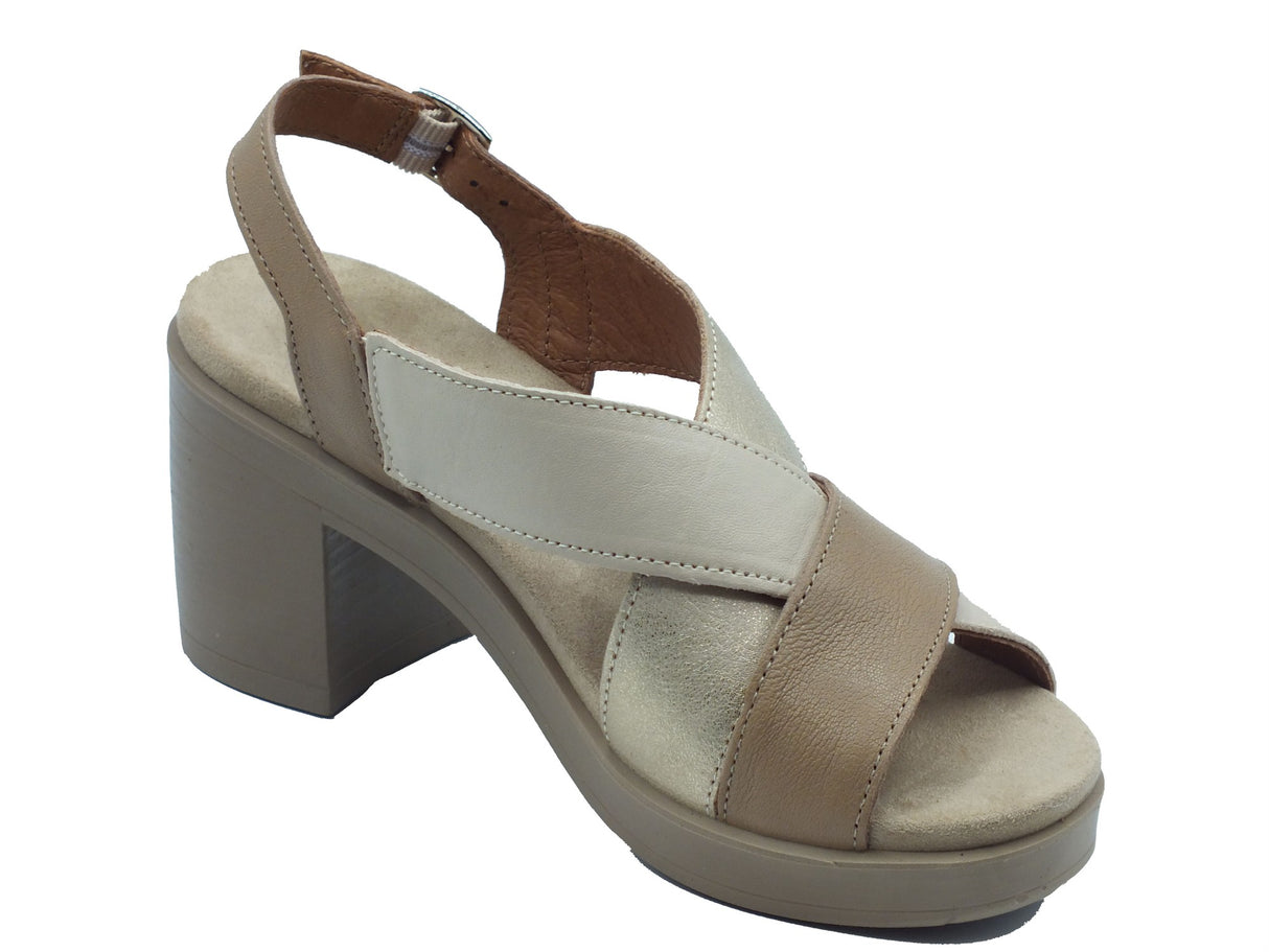 Igi&Co Igi&Co Sandali tacco alto Donna 1171211 Capra Corda Panna pelle marrone Capra Corda Panna