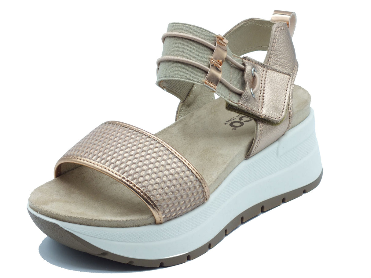 Igi&Co Igi&Co Sandali zeppa alta Donna 1178211 Rete Champagne pelle beige Rete Chamoagne