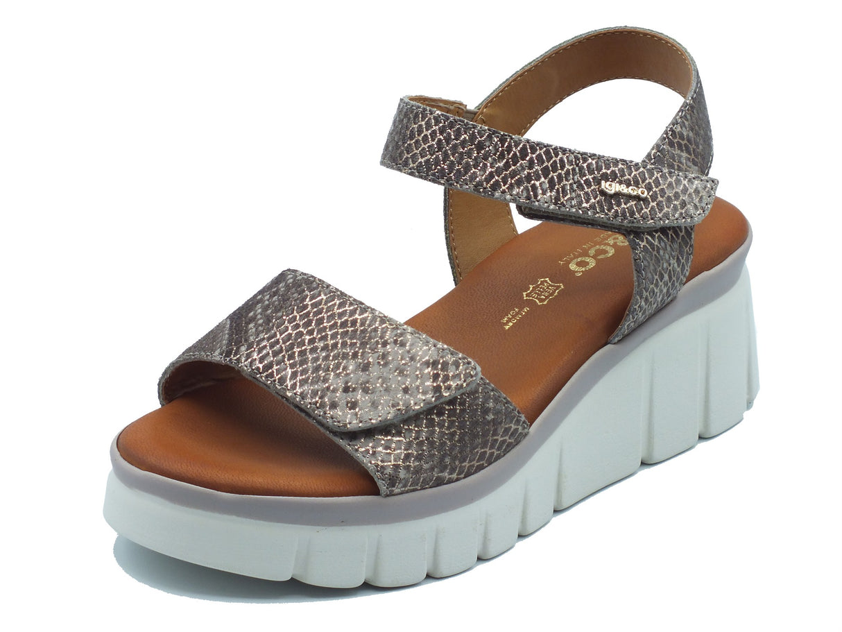 Igi&Co Igi&Co Sandali zeppa alta Donna 1189533 Scam. Tortora pelle grigio Tortora