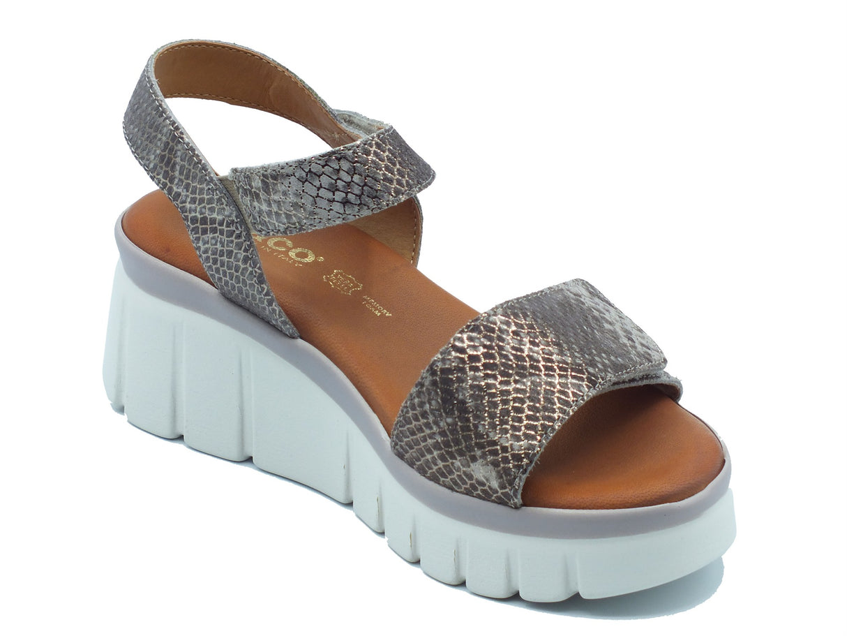Igi&Co Igi&Co Sandali zeppa alta Donna 1189533 Scam. Tortora pelle grigio Tortora