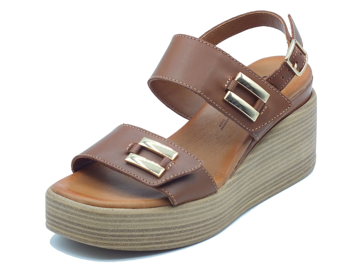 Igi&Co Igi&Co Sandali zeppa alta Donna 1190611 Vitello Cuoio pelle marrone Cuoio