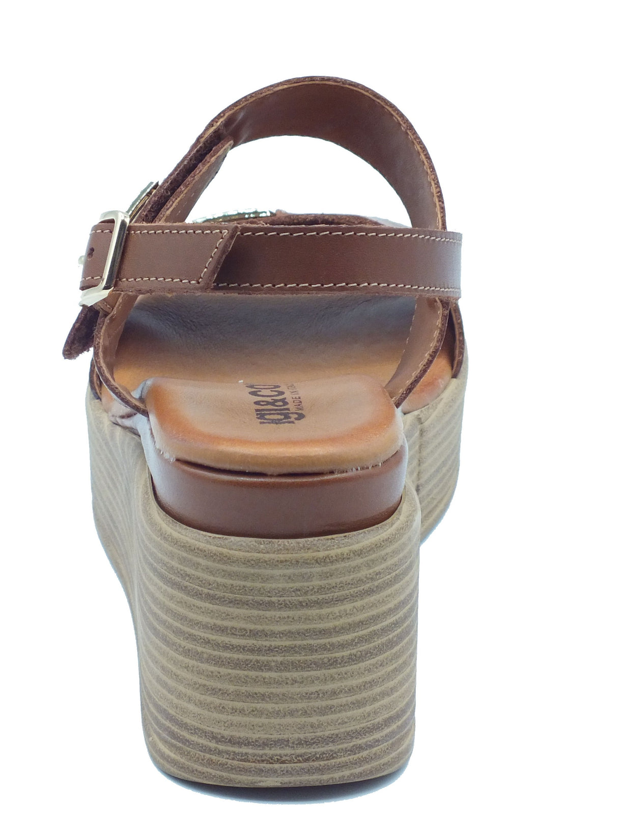 Igi&Co Igi&Co Sandali zeppa alta Donna 1190611 Vitello Cuoio pelle marrone Cuoio