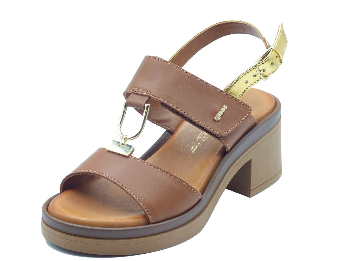 Igi&Co Igi&Co Sandali tacco alto Donna 193411 Vitello Cuoio Oro pelle marrone Cuoio Oro
