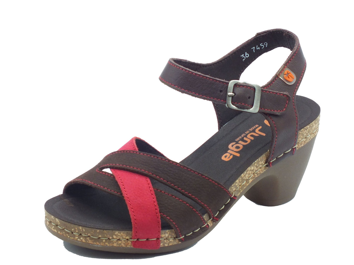Jungla Jungla Sandali tacco alto Donna 7459 Jockey Cafe Pop Camila pelle marrone Jockey Cafe
