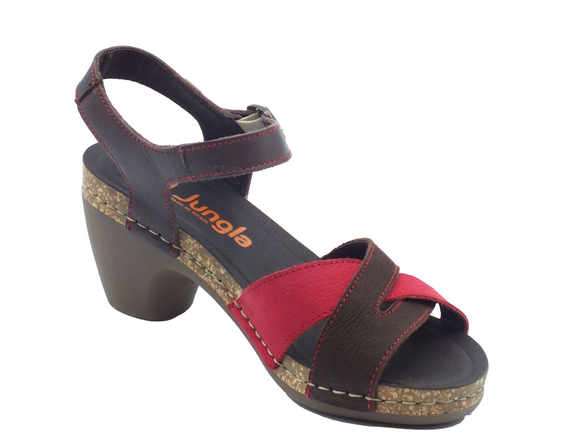 Jungla Jungla Sandali tacco alto Donna 7459 Jockey Cafe Pop Camila pelle marrone Jockey Cafe
