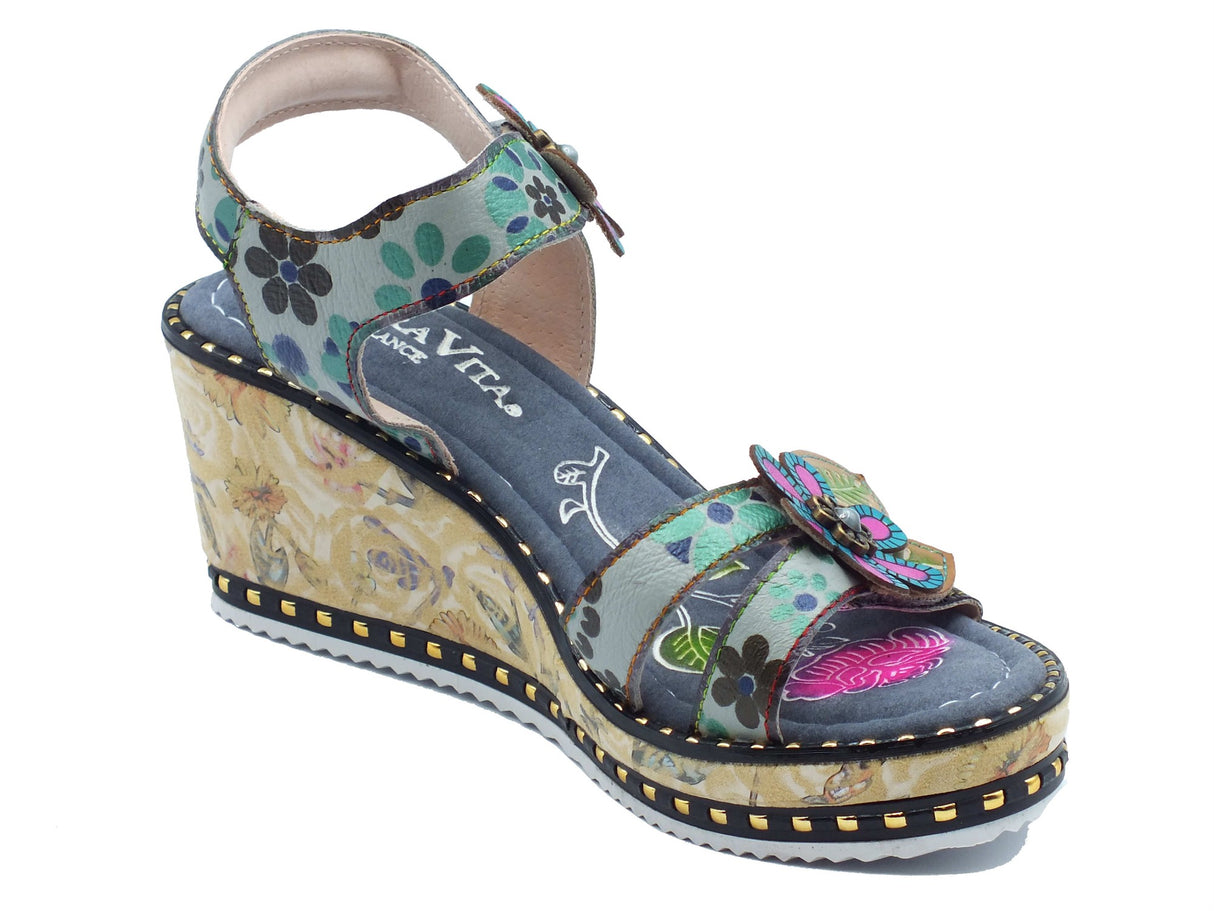 Laura Vita Laura Vita Sandali zeppa alta Donna 0007761 Ballon Gris pelle grigio Gris