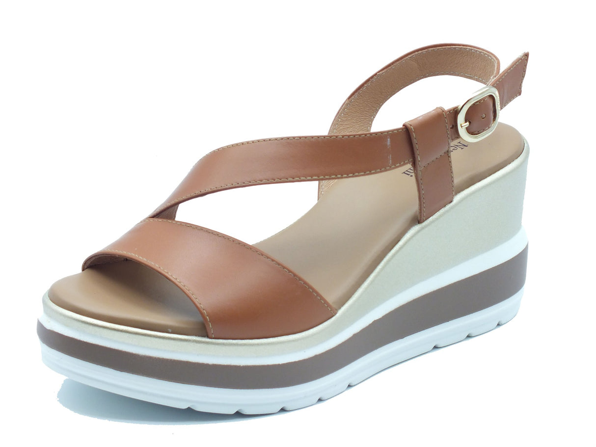 Nero Giardini Nero Giardini Sandali zeppa alta Donna E513520D Armenia Cognac pelle marrone Cognac