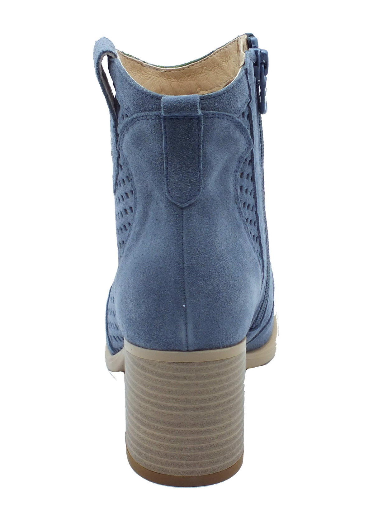 Nero Giardini Nero Giardini Tronchetti con tacco Donna E615110D Velour Avio pelle blu Avio