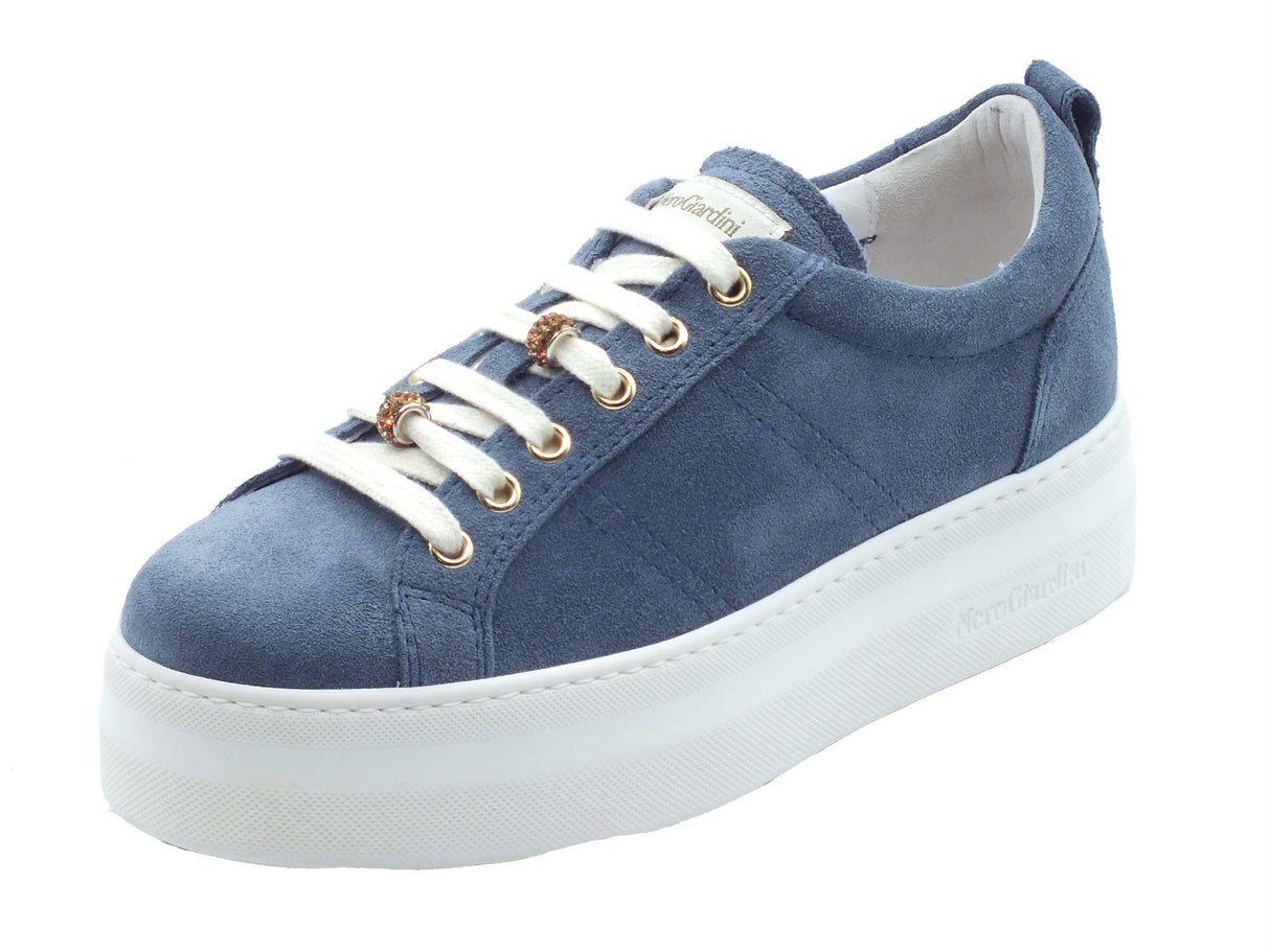 Nero Giardini Nero Giardini Sneakers Donna E615310D Velour Avio pelle blu Avio