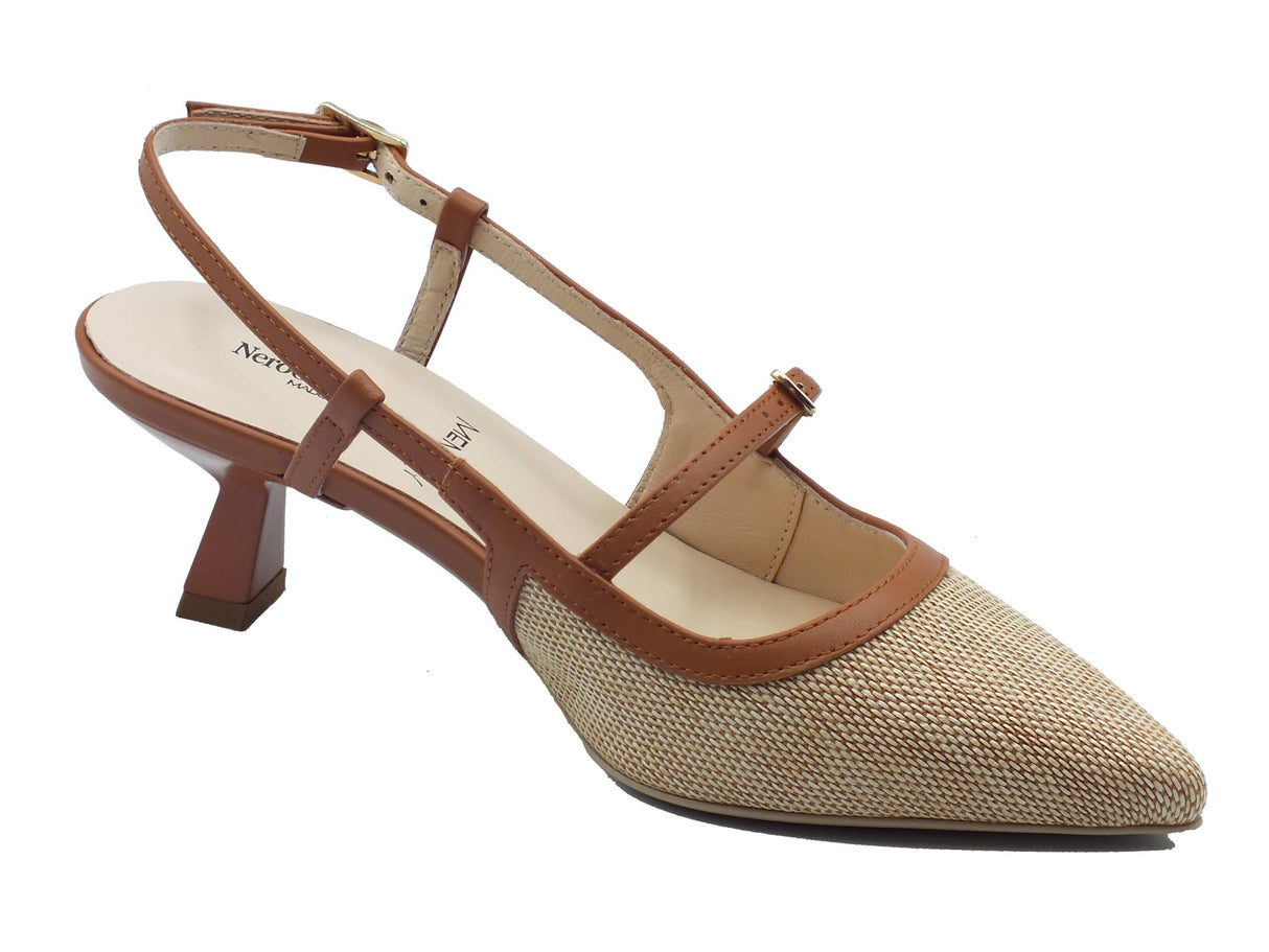 Nero Giardini Nero Giardini Sandali tacco basso Donna E615471D Paglia Cognac sintetico beige Cognac