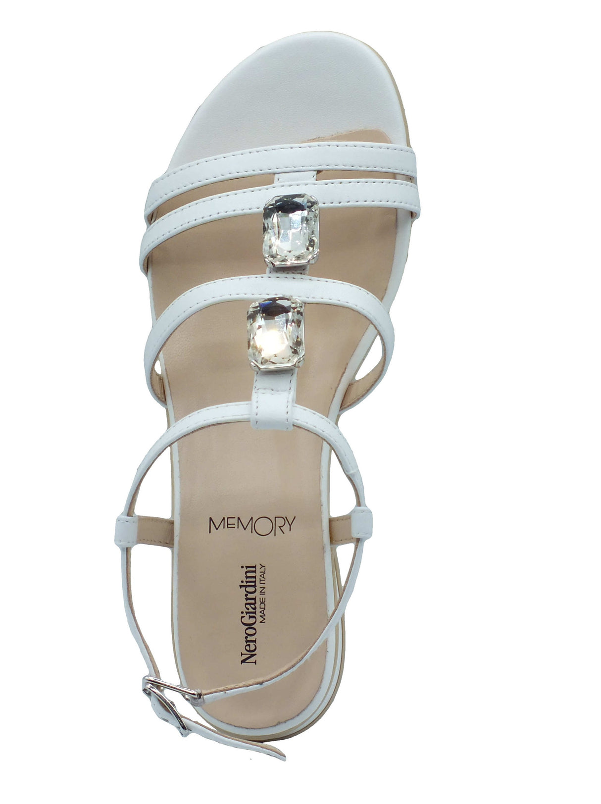 Nero Giardini Nero Giardini Sandali tacco basso Donna E615760D Nappa Bianco pelle bianco Bianco