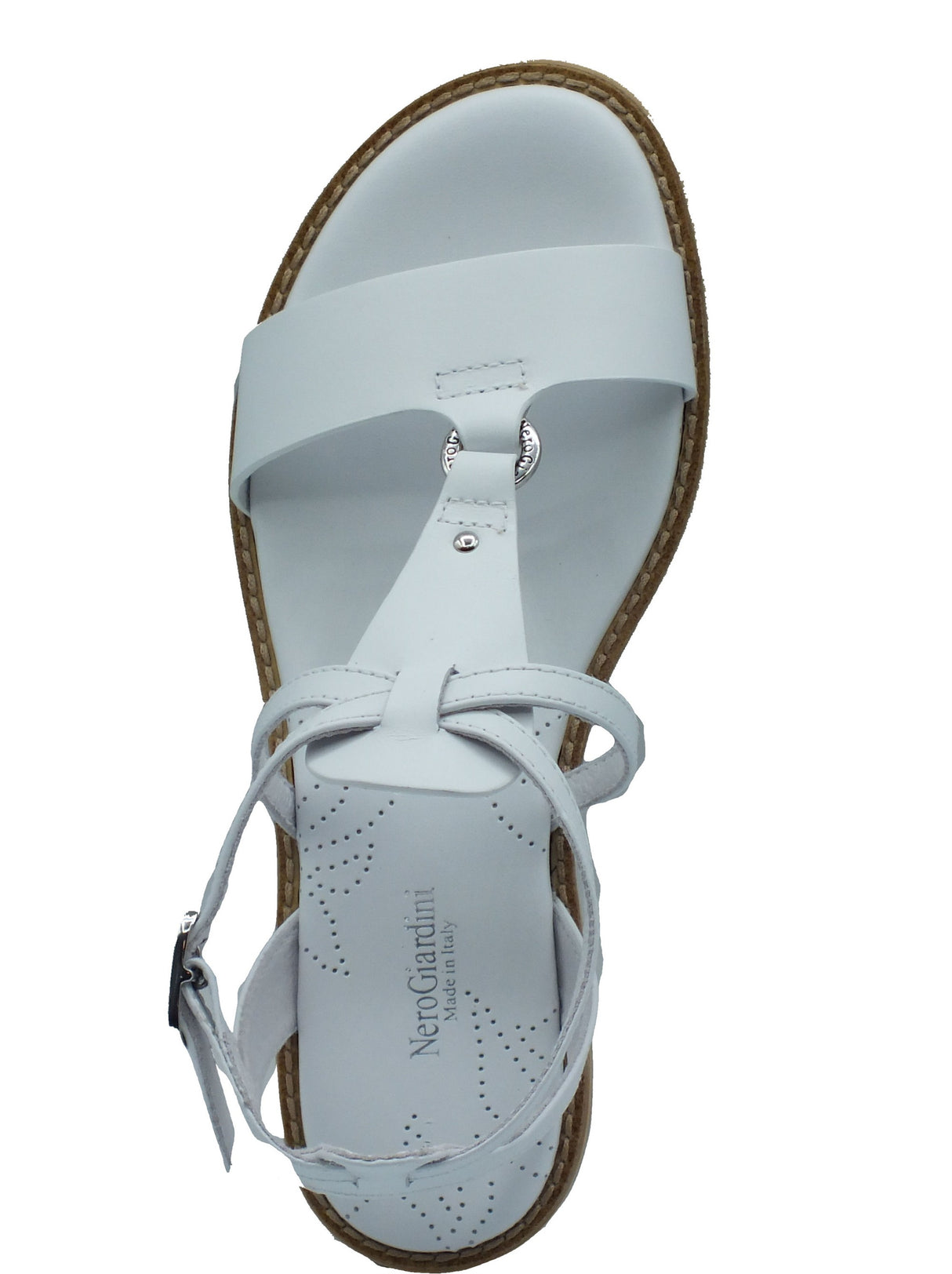 Nero Giardini Nero Giardini Sandali tacco basso Donna E615895D Loira Bianco pelle bianco Bianco
