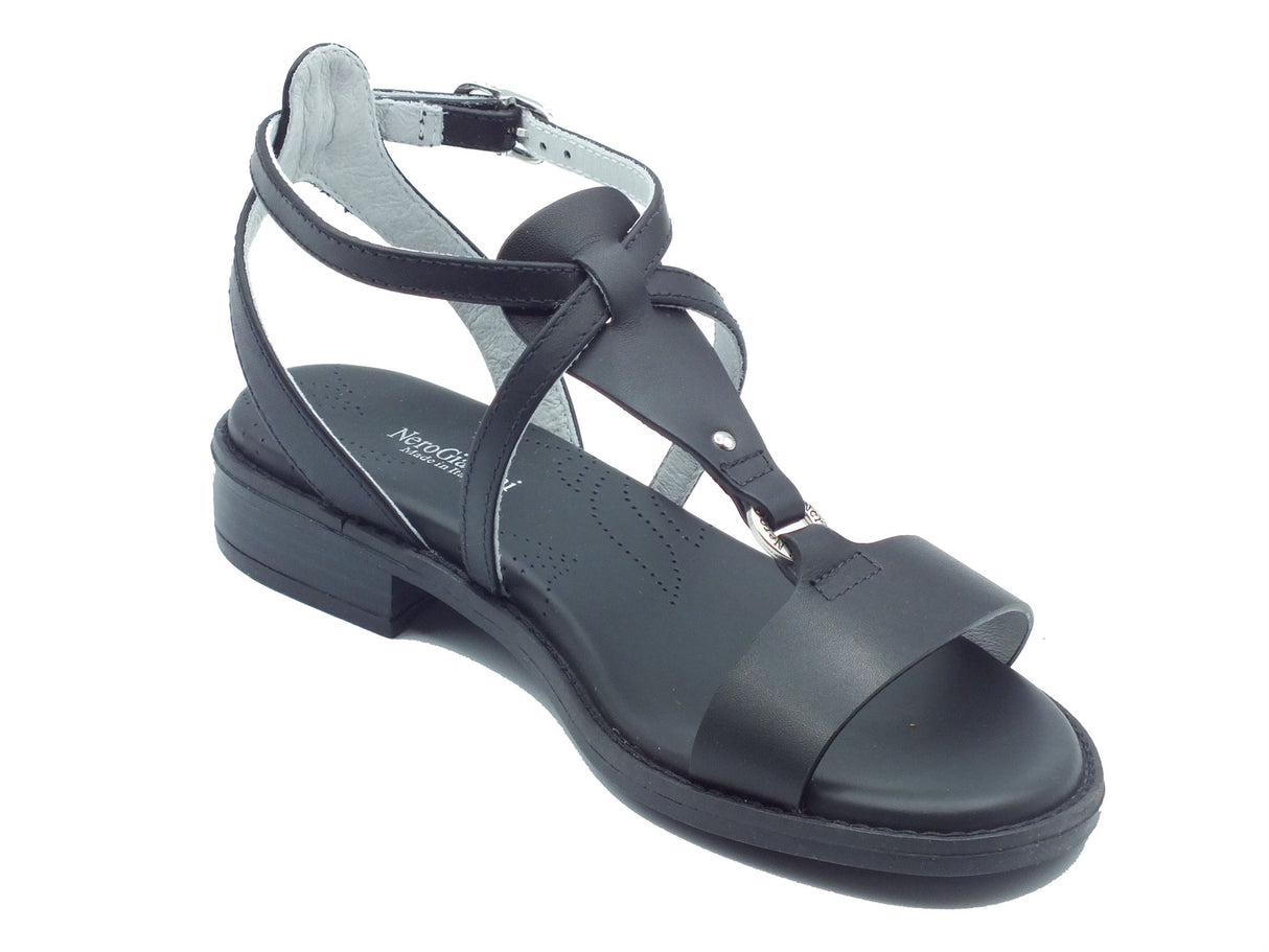 Nero Giardini Nero Giardini Sandali tacco basso Donna E615895D Tamigi Nero pelle nero Nero