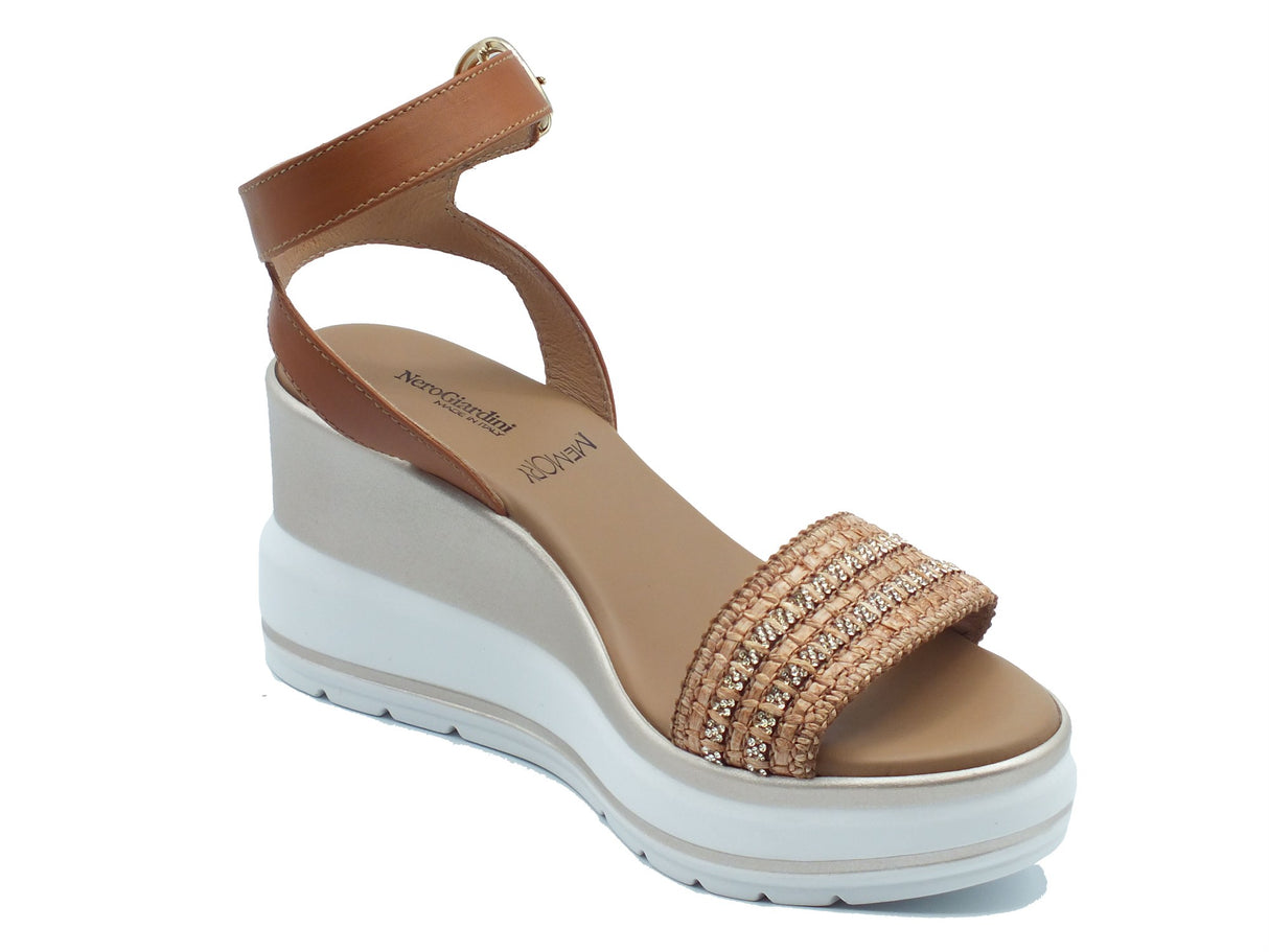 Nero Giardini Nero Giardini Sandali zeppa alta Donna E615960D Armenia Cognac pelle marrone Cognac