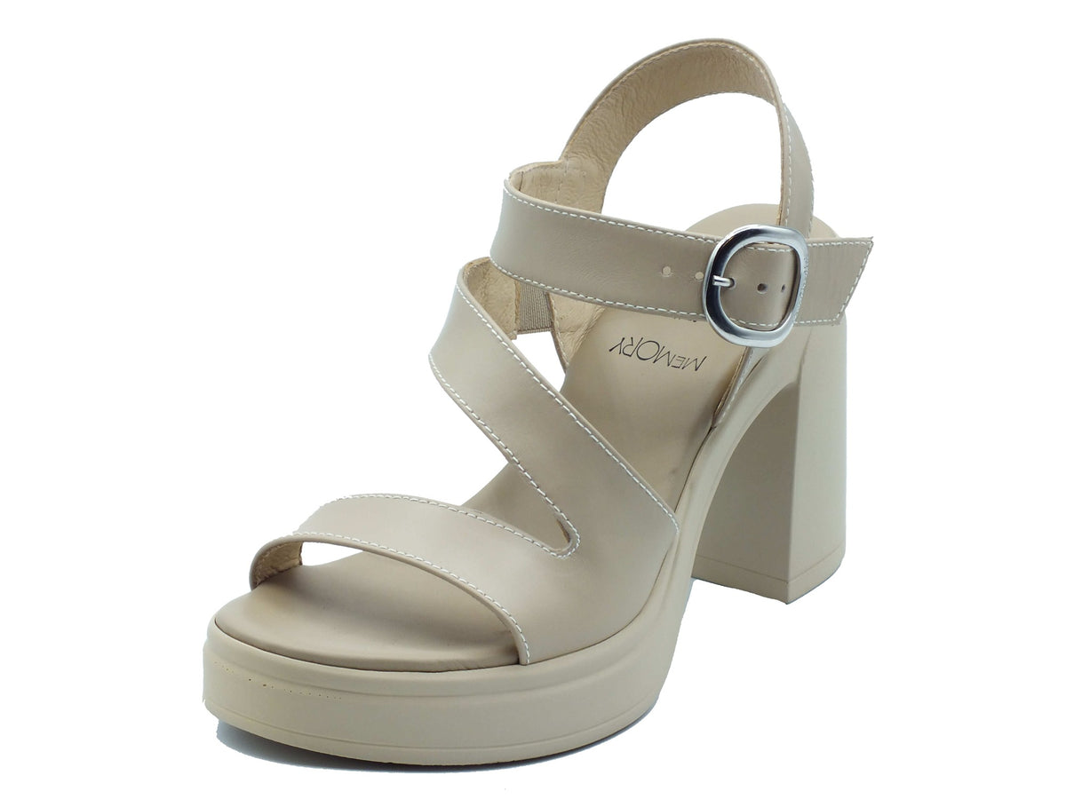 Nero Giardini Nero Giardini Sandali tacco alto Donna E616080D Tamigi Lino pelle beige Lino