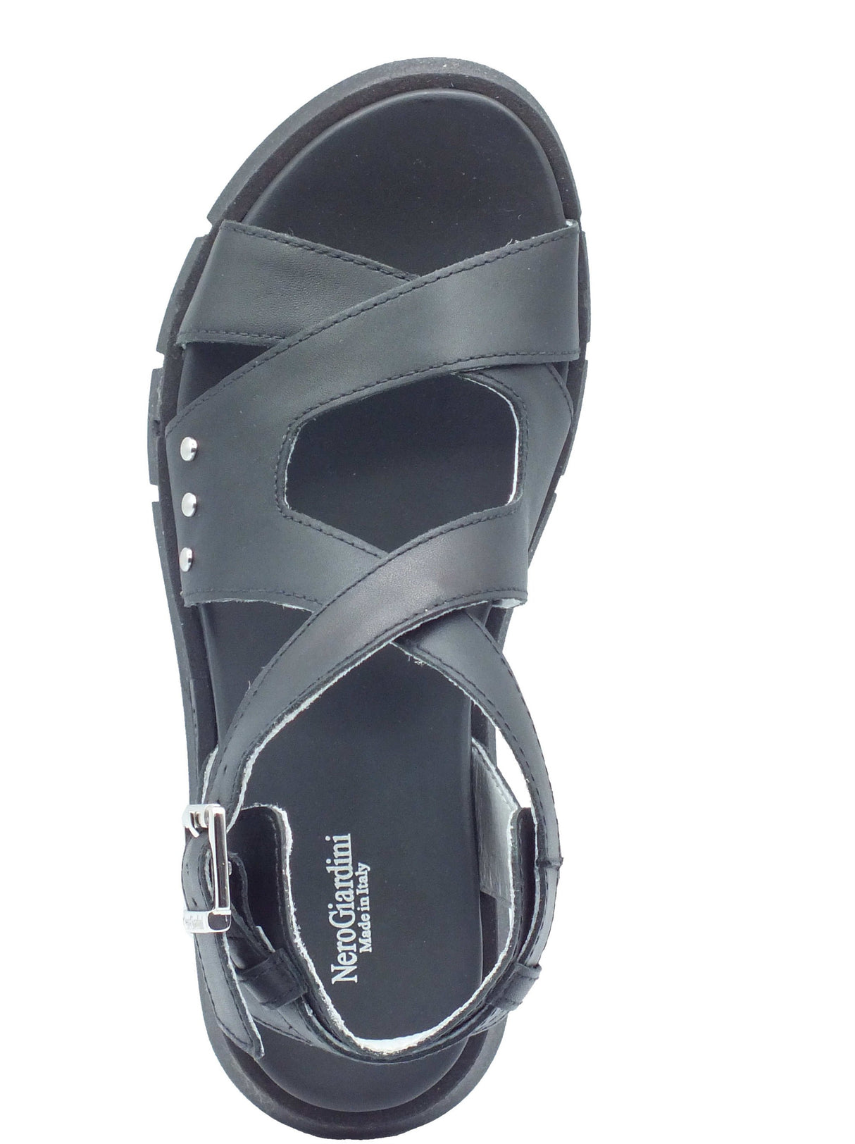Nero Giardini Nero Giardini Sandali zeppa alta Donna E617067D Tamigi Nero pelle nero Nero