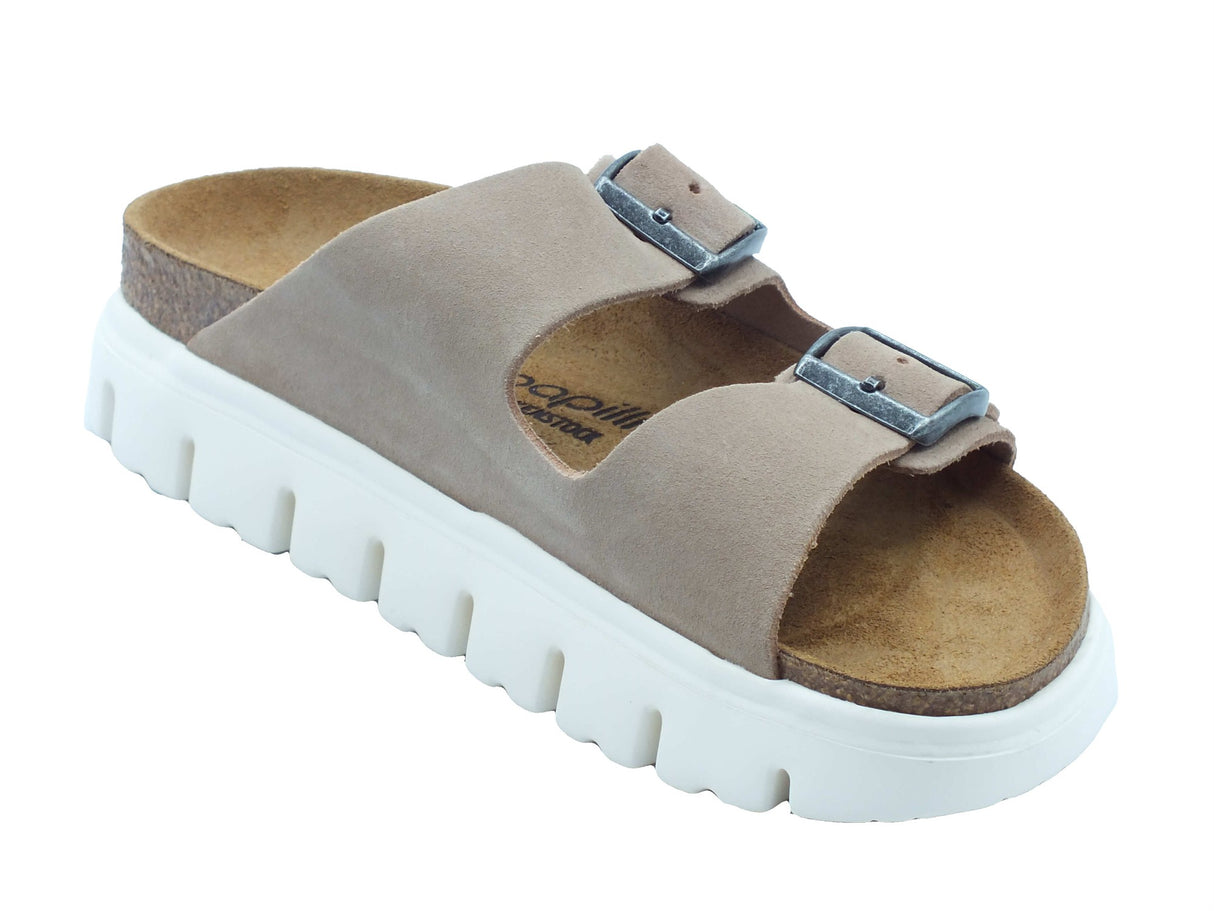 Papillio Papillio Sandali zeppa bassa Donna 1024950 Arizona Pap Chunky Warm Sand pelle marrone Marrone